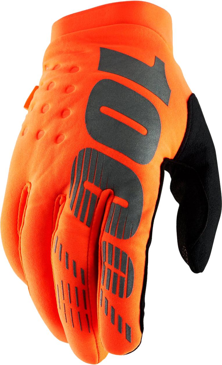 100% Brisker Gloves - Fluorescent Orange/black