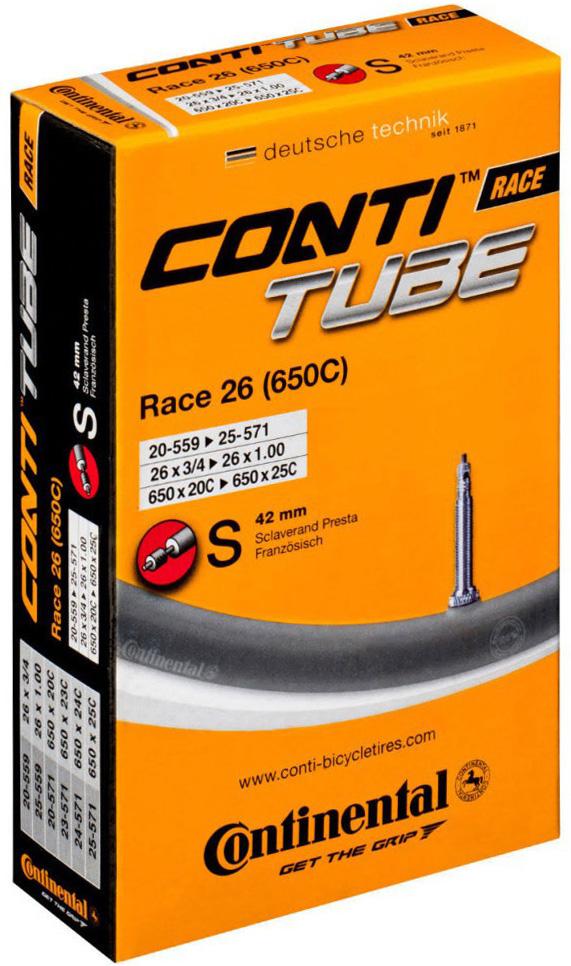 Continental 650c Quality Road Long Valve Inner Tube - Black