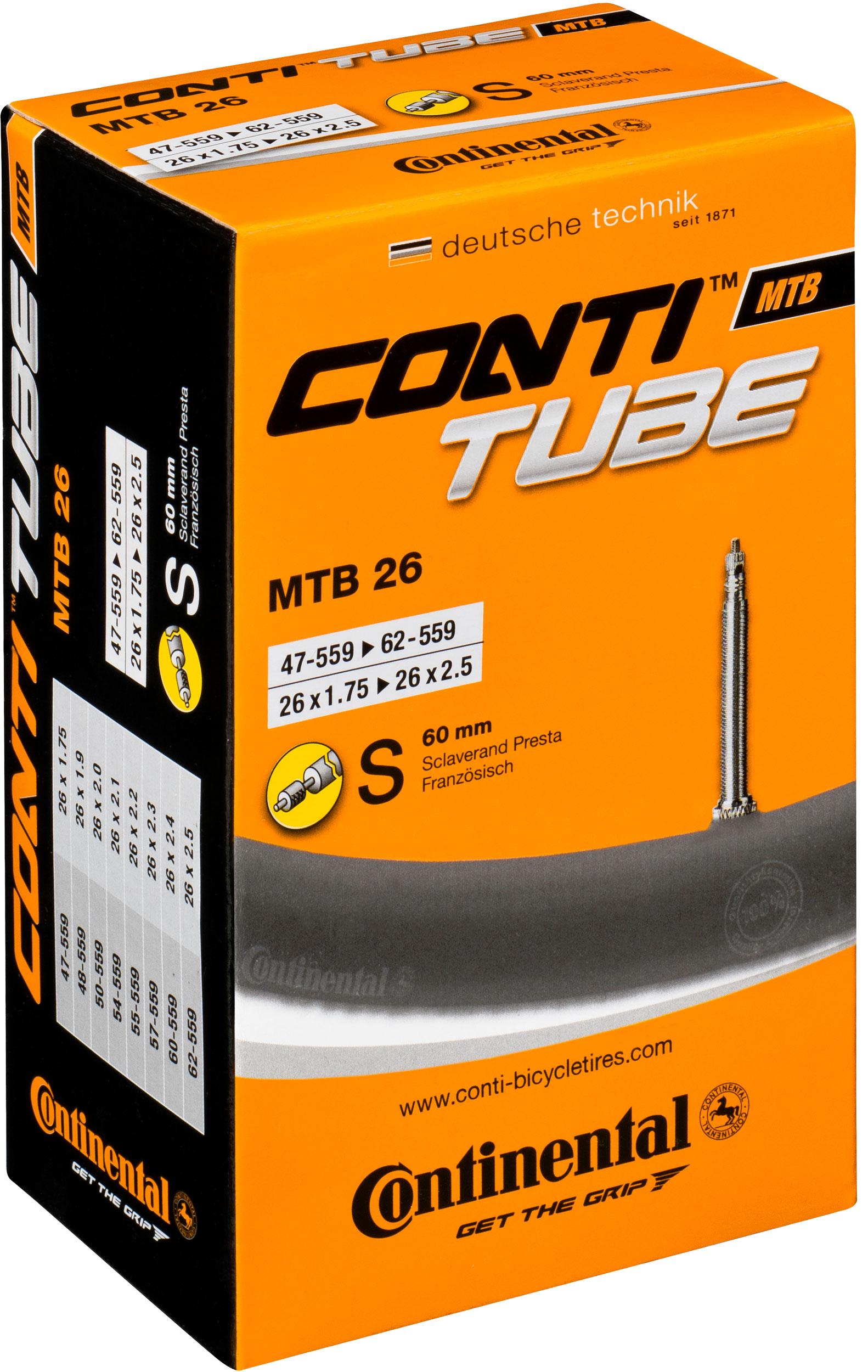 Continental Quality Mtb Long Valve Inner Tube - Black