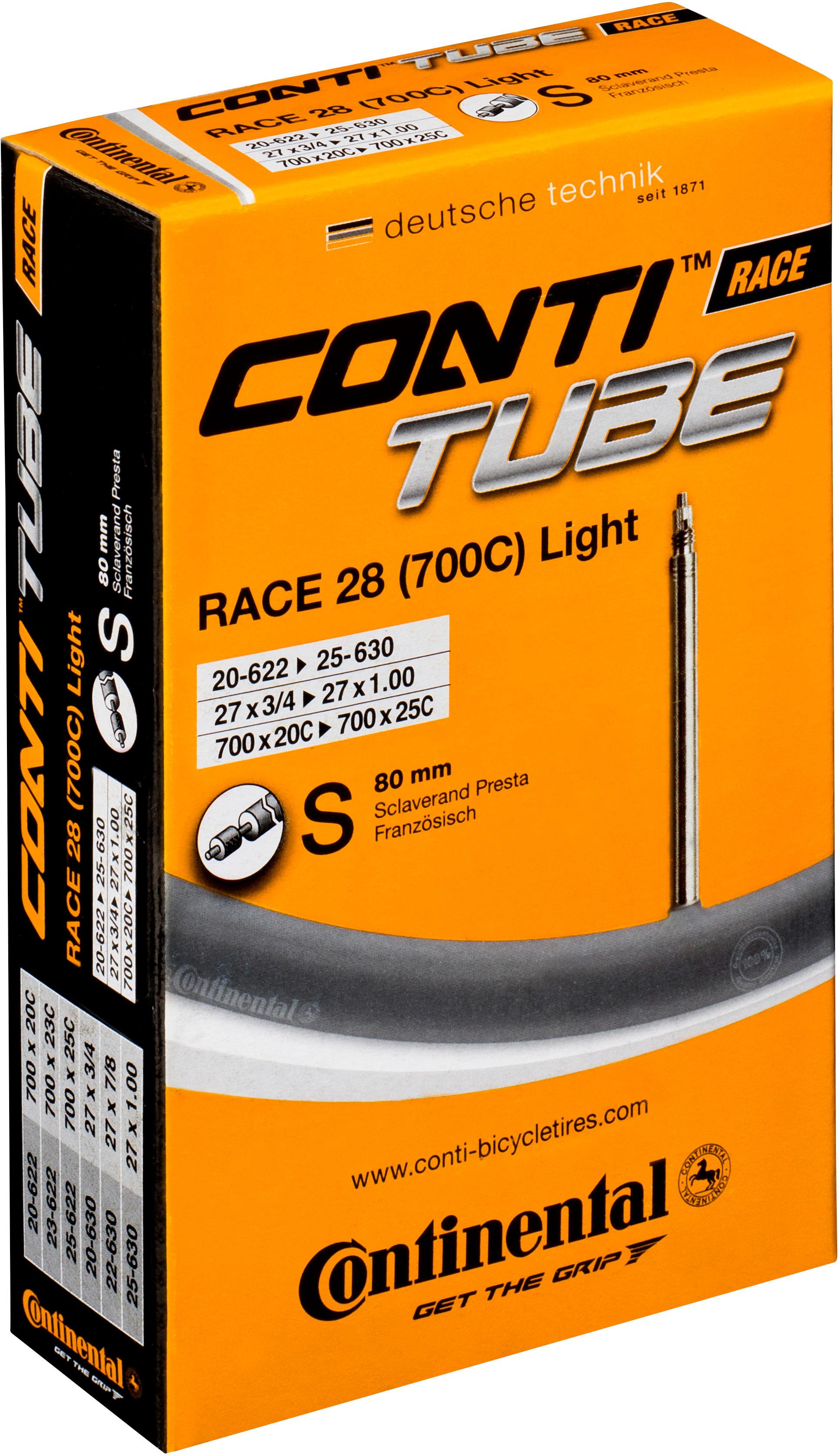 Continental Race 28 Light Inner Tube (long Valve) - Black