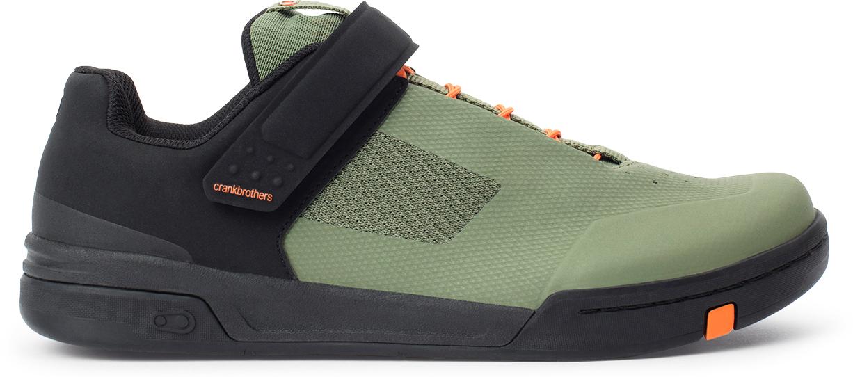 Crankbrothers Stamp Speedlace Flat Pedal Cycling Shoes - Green/orange