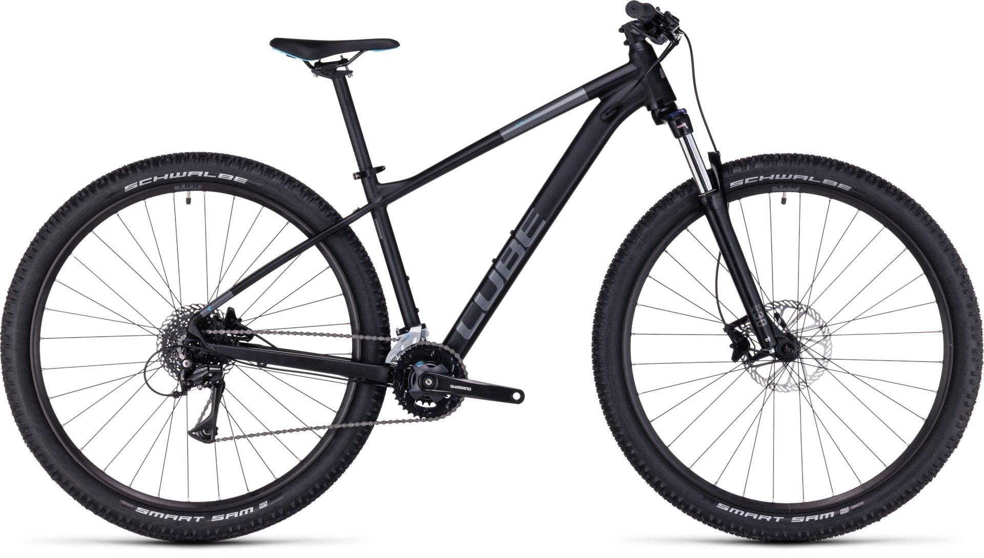 Cube Aim Race Hardtail Mountain Bike (2023) - Black/azure
