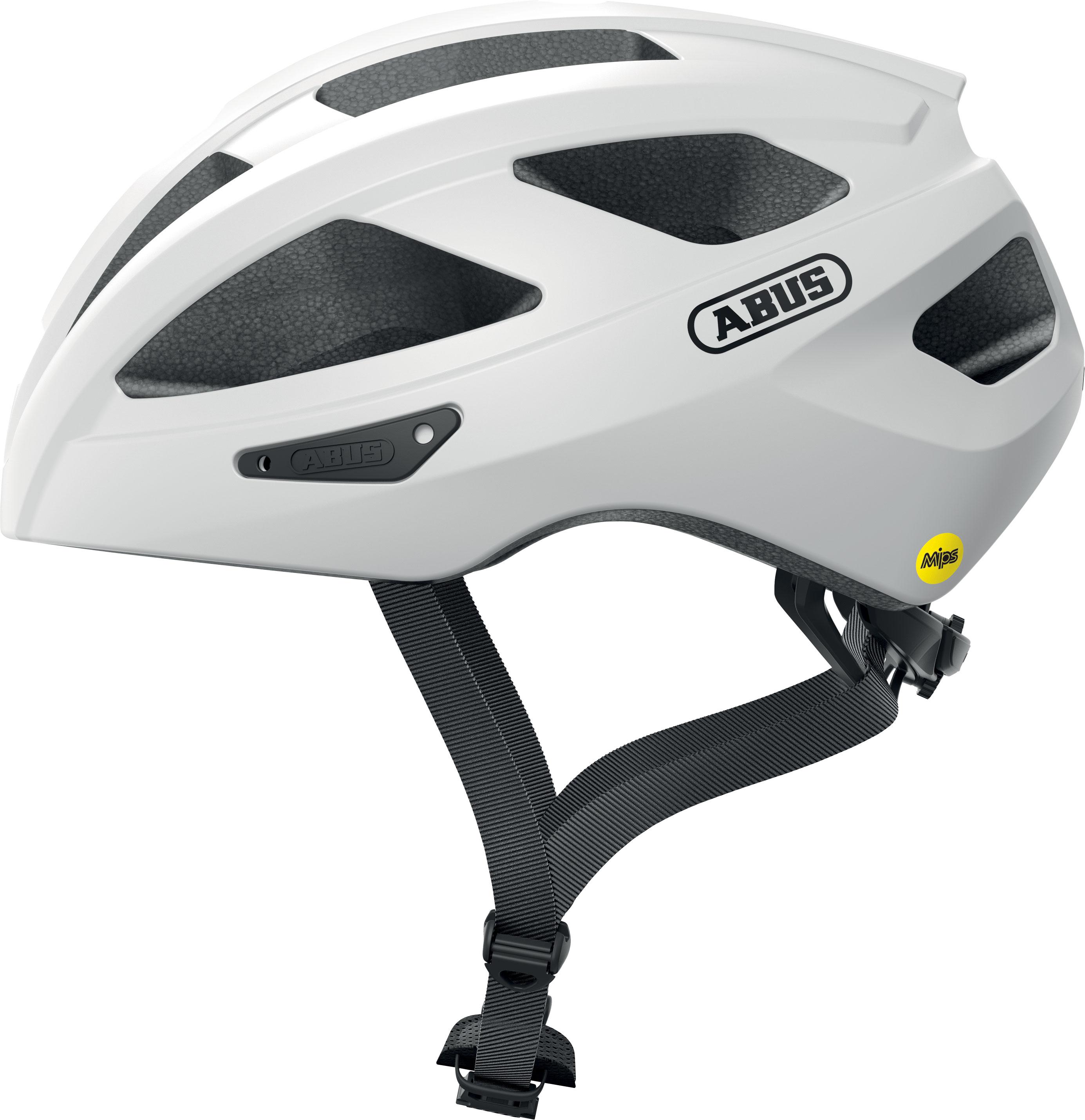 Abus Macator Road Cycling Helmet Mips - White/silver
