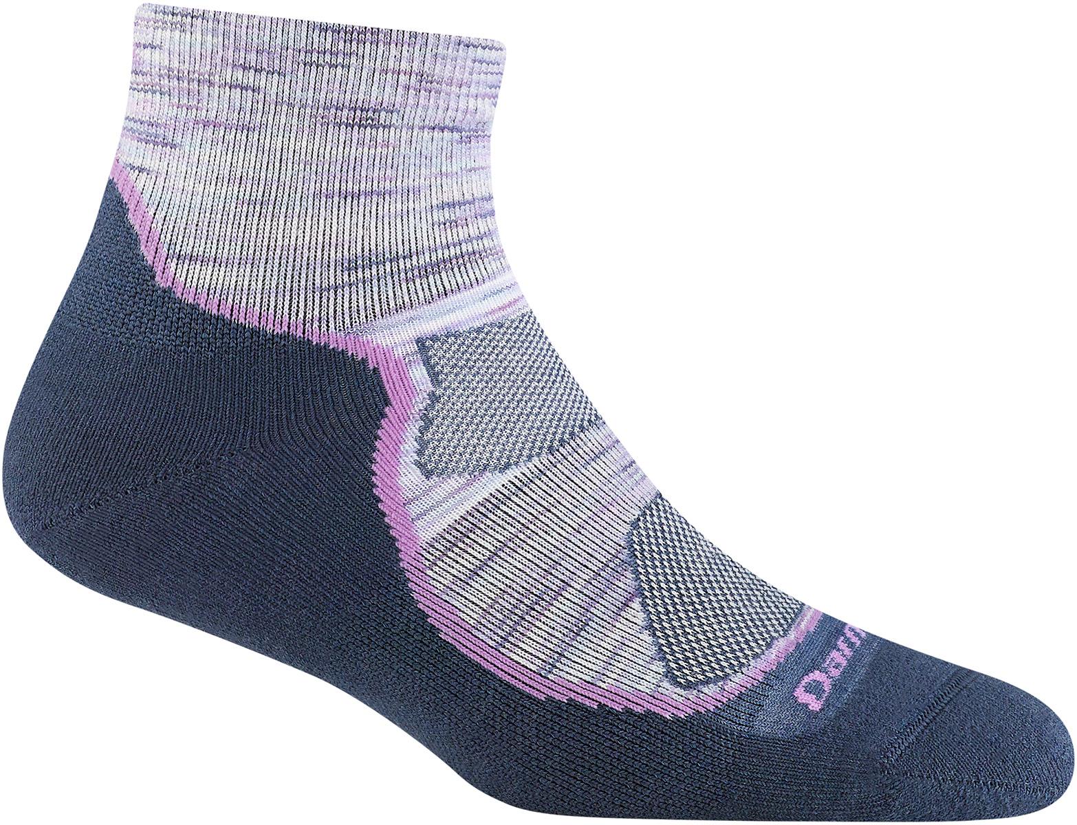 Darn Tough Womens Light Hiker Quarter Socks With Cushion - Cosmic Purple