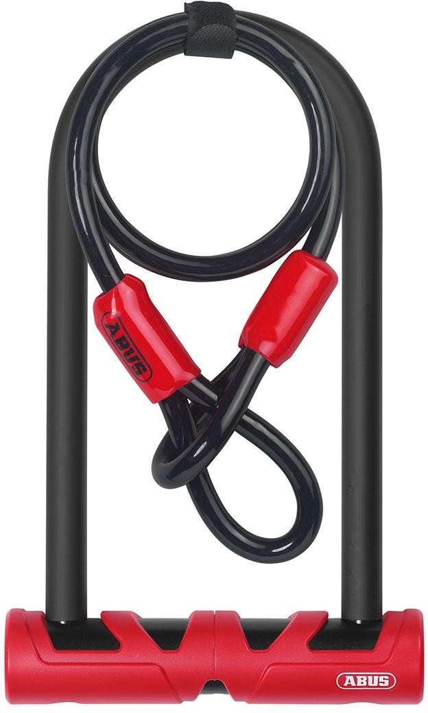 Abus Ultimate D-lock 230mm With Cable - Black/red
