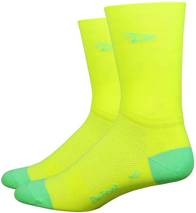 Defeet Aireator Tall Hi-vis Socks - Yellow/green