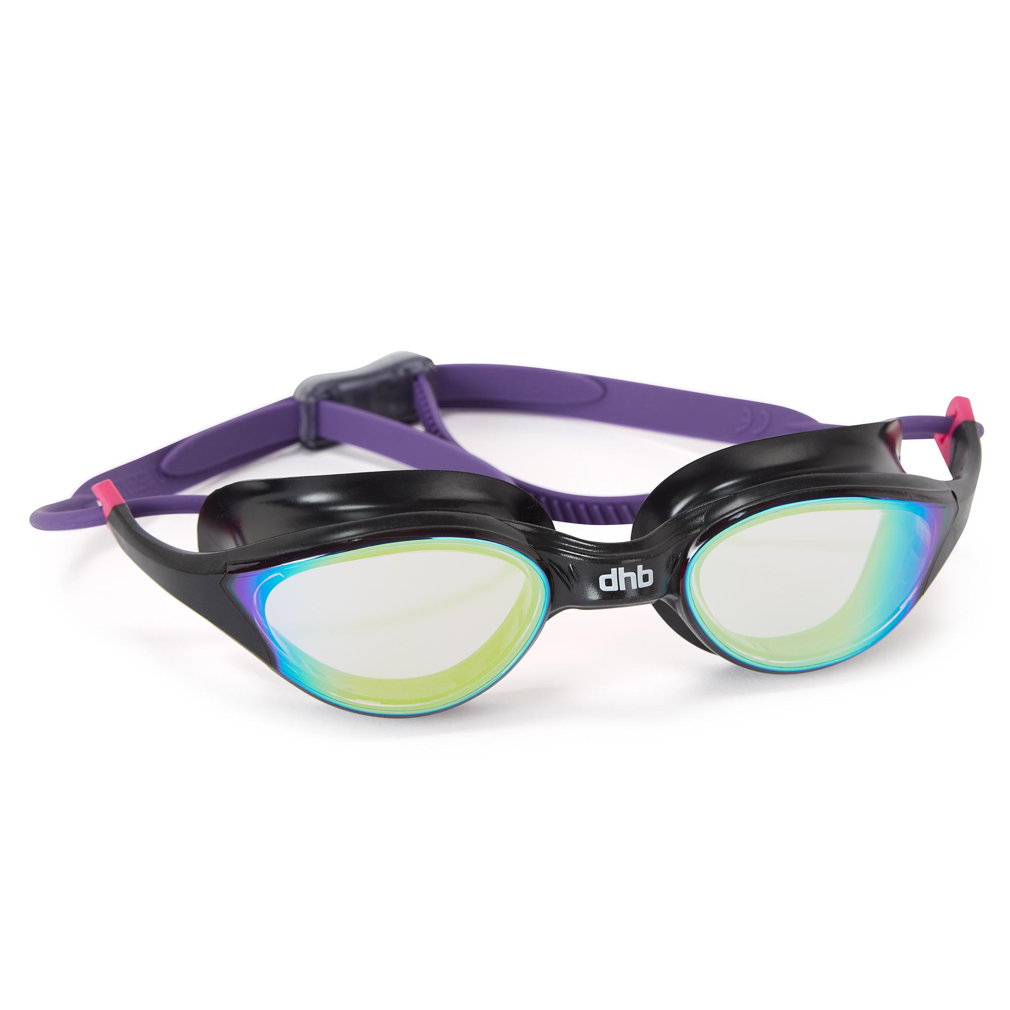 Dhb Aeron Uv Swim Goggles - Mirror Lens - Black/purple