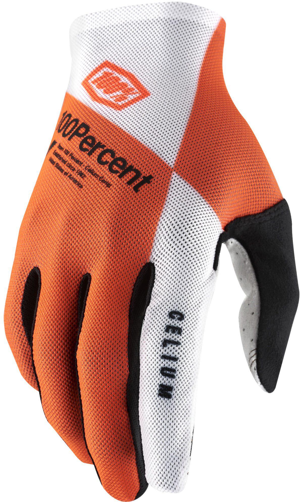 100% Celium Glove - Fluorescent Orange/white