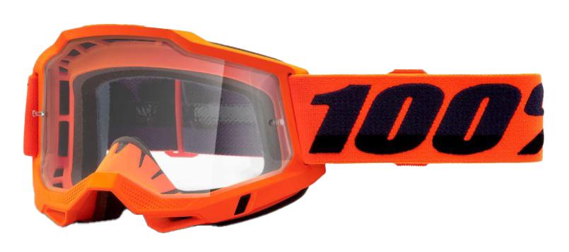 100% Accuri 2 Goggles Clear Lens - Neon Orange