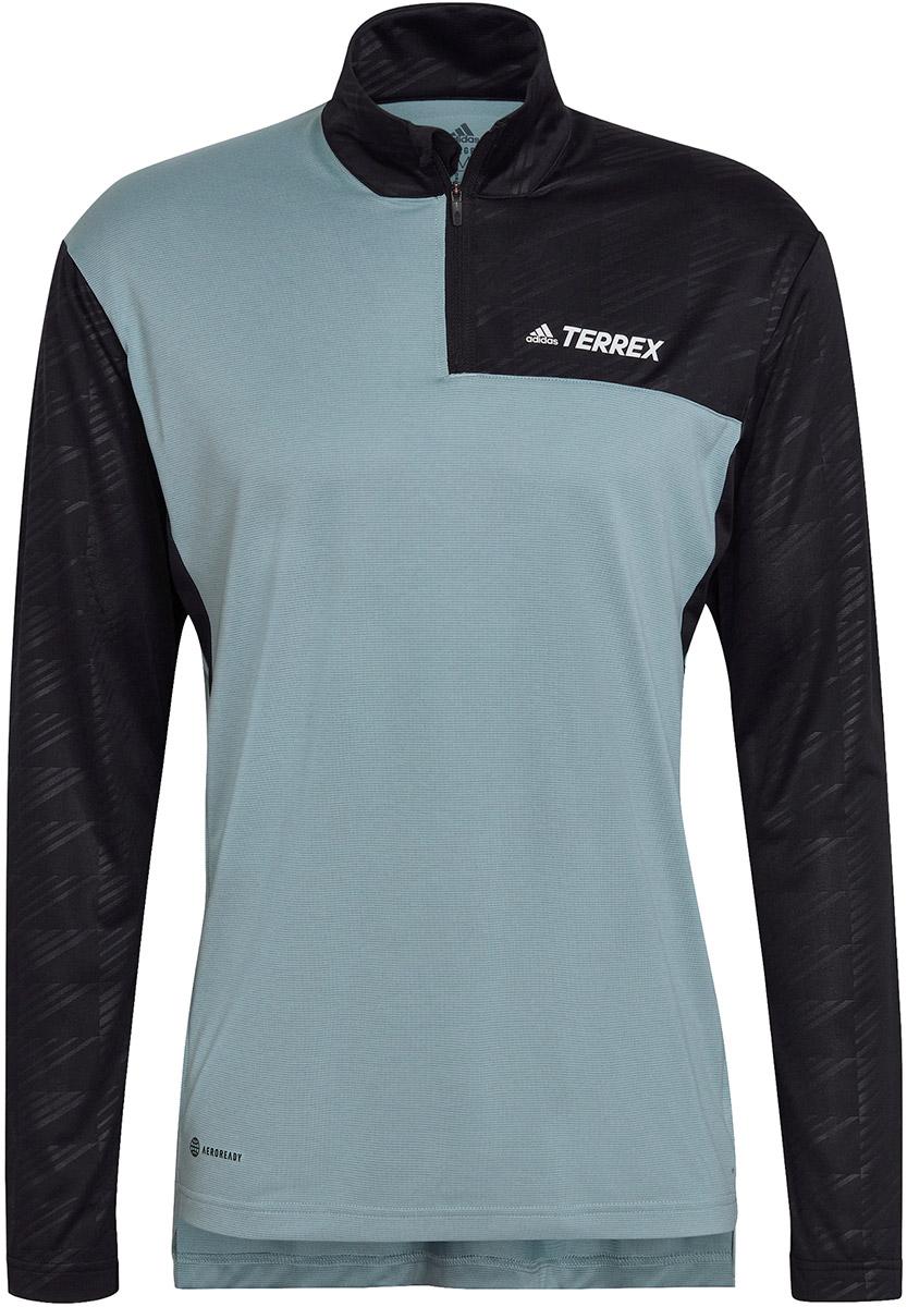 Adidas Terrex Multi Half-zip Long Sleeve Tee - Grey/grey/black