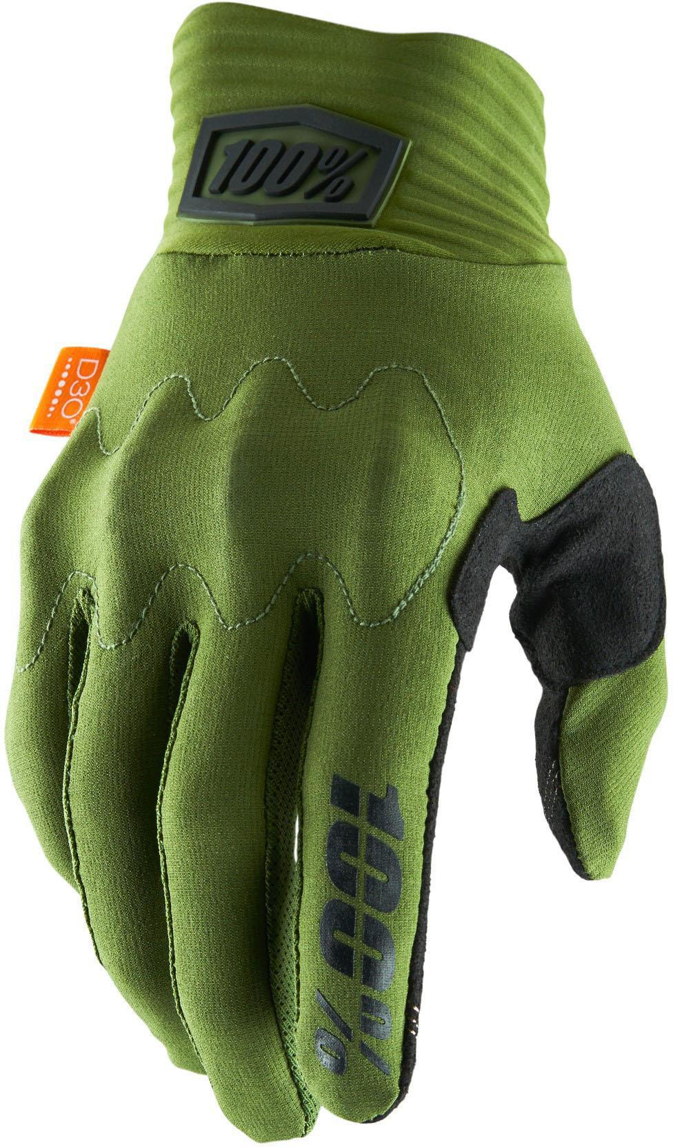 100% Cognito D30 Gloves - Army Green/black