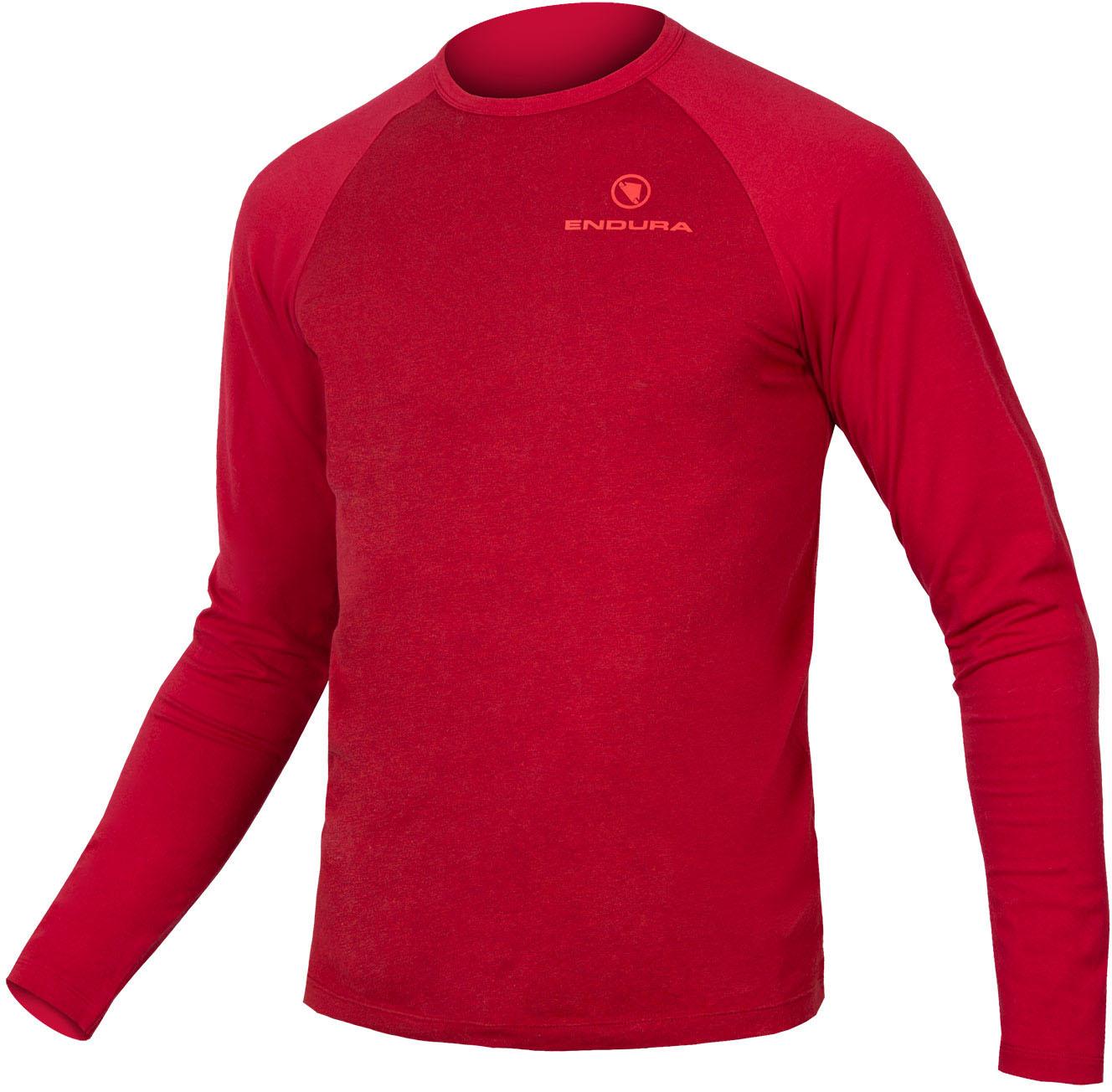 Endura One Clan Raglan Long Sleeve T Shirt - Rust Red