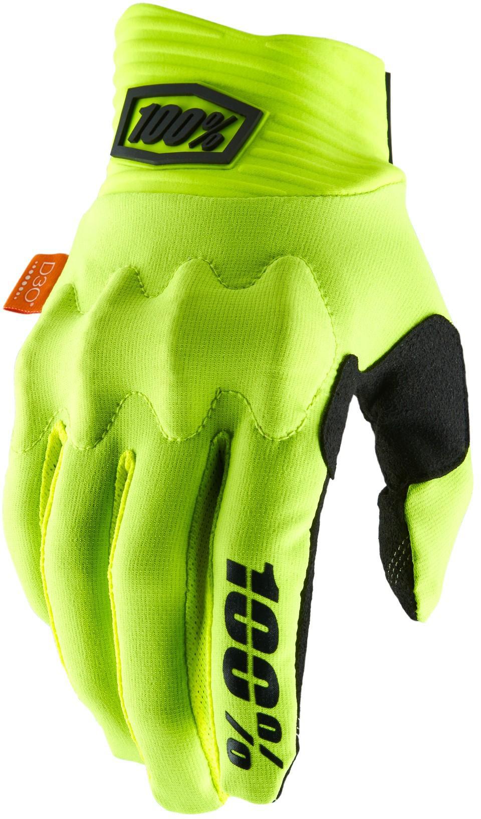 100% Cognito D30 Gloves - Fluo Yellow/black
