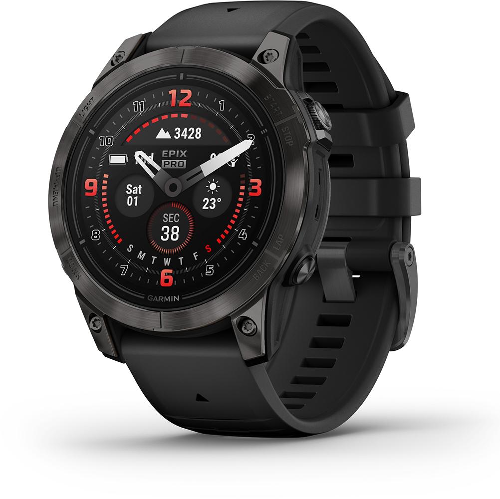 Epix Pro 47mm Sapphire Titanium Gps Watch - Carbon Grey / Black