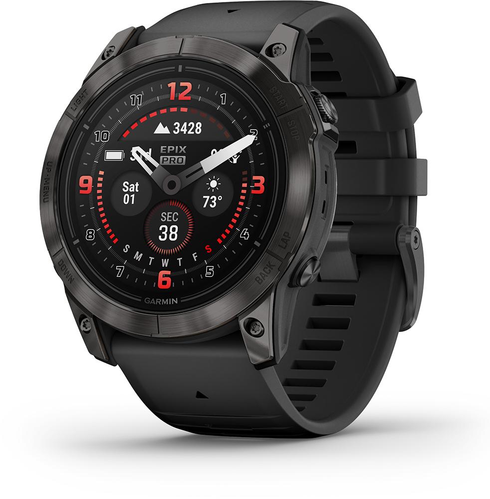 Epix Pro 51mm Sapphire Titanium Gps Watch - Carbon Grey / Black