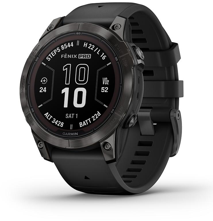 Fenix 7 Pro Sapphire Solar Titanium Gps Watch - Carbon Grey / Black