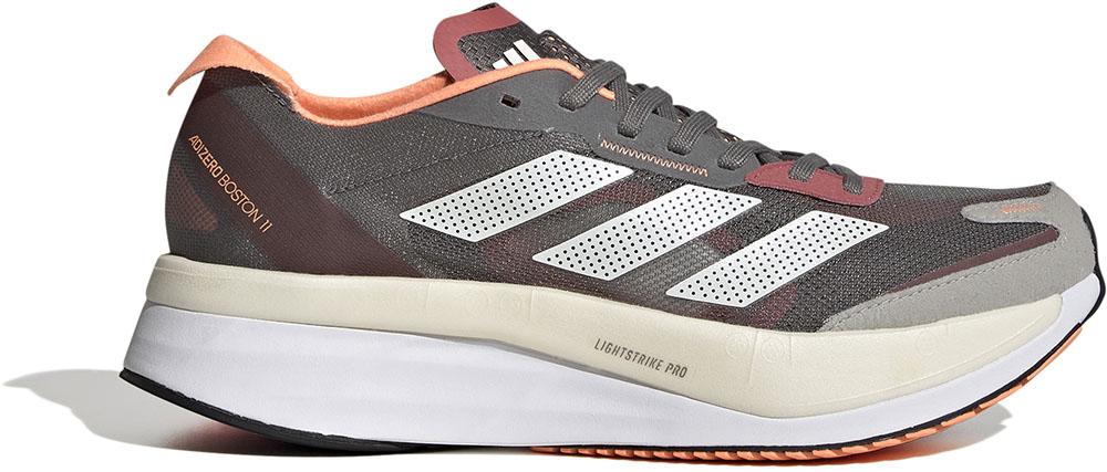 Adidas Womens Boston 11 Running Shoes - Grey Four/zero Met/beam Orange