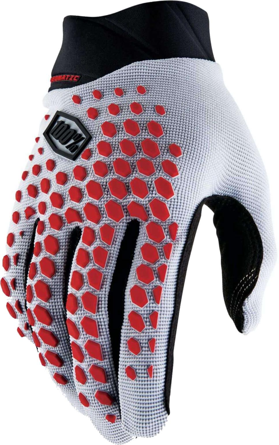 100% Geomatic Glove - Grey/racer Red