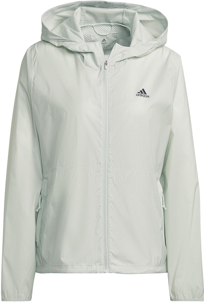 Adidas Womens Run Fast Zip Solid Jacket - Linen Green
