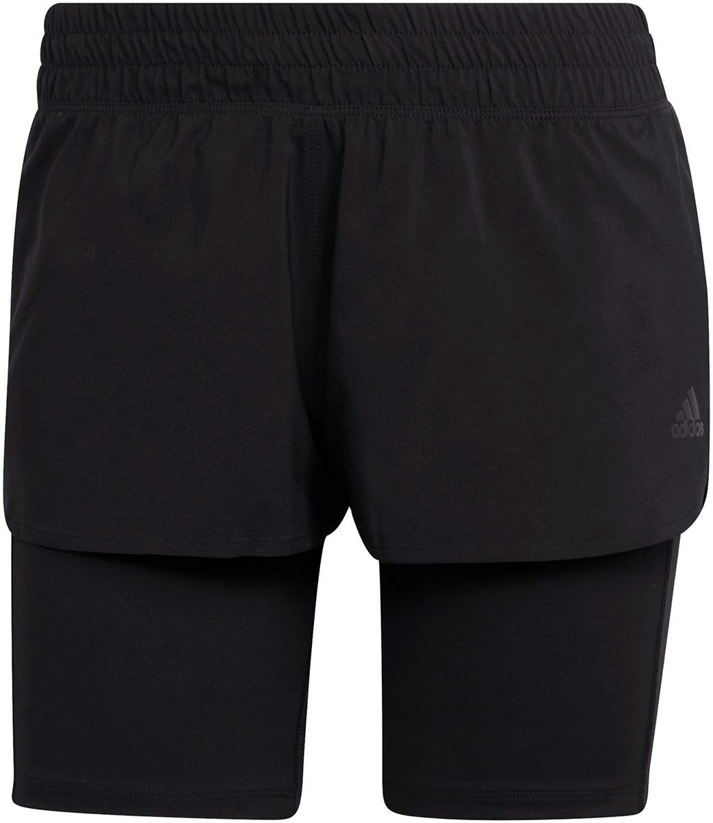 Adidas Womens Run Icons 2in1 Running Shorts - Black/black