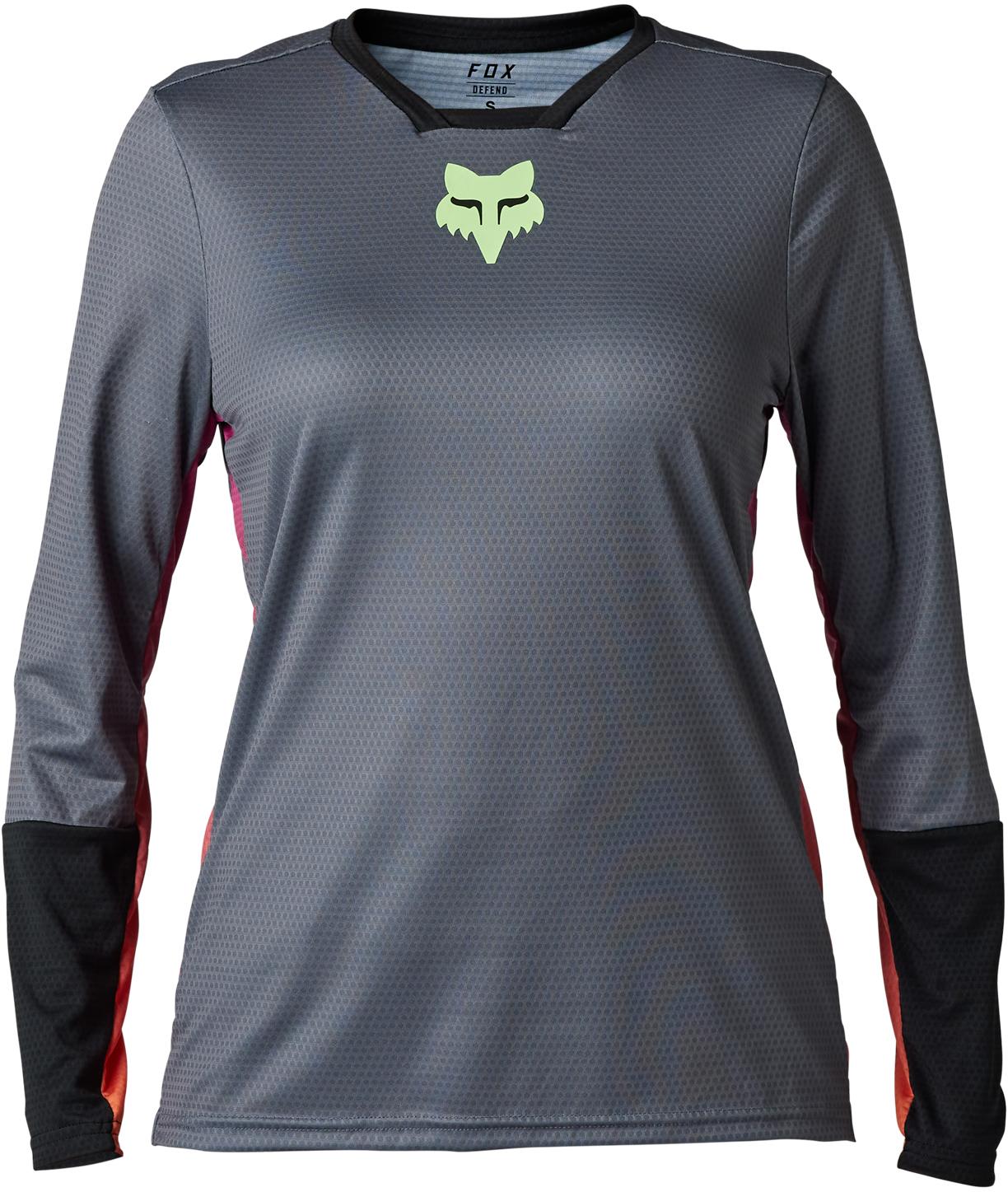 Fox Racing Womens Defend Race Long Sleeve Cycling Jersey - Pewter