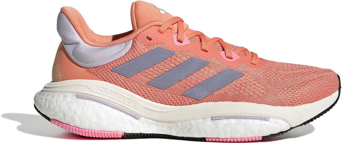 Adidas Womens Solarglide 6 Running Shoes - Coral Fusion/silver Violet/beam Pink