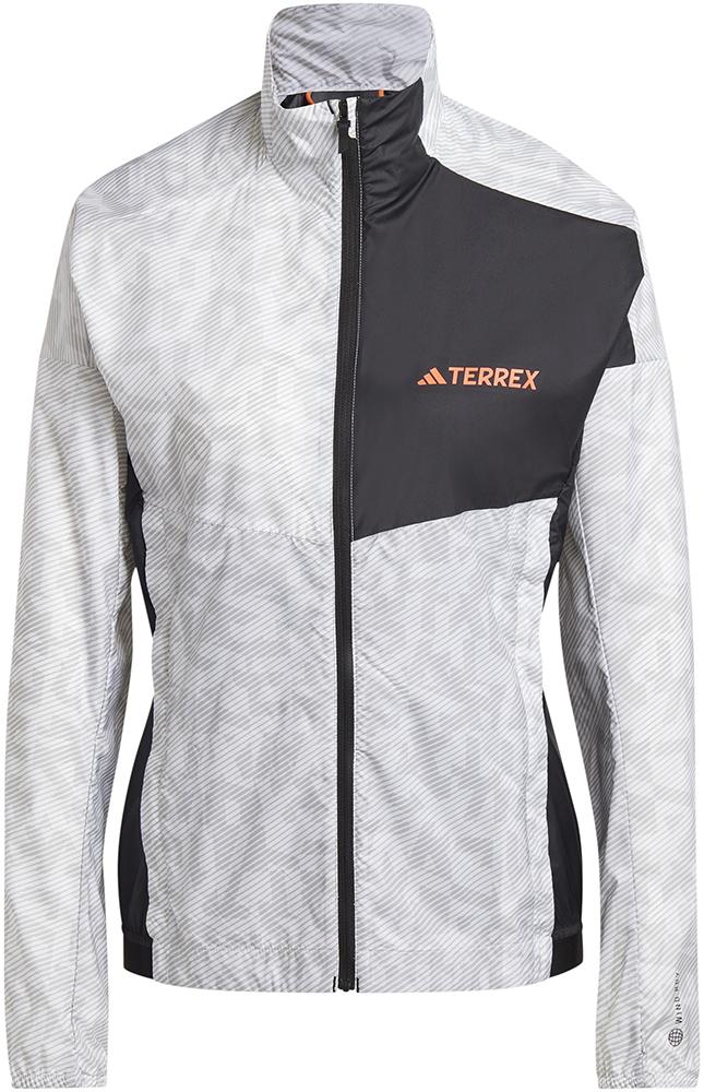 Adidas Womens Terrex Trail Running Windbreaker Jacket - White/grey Two