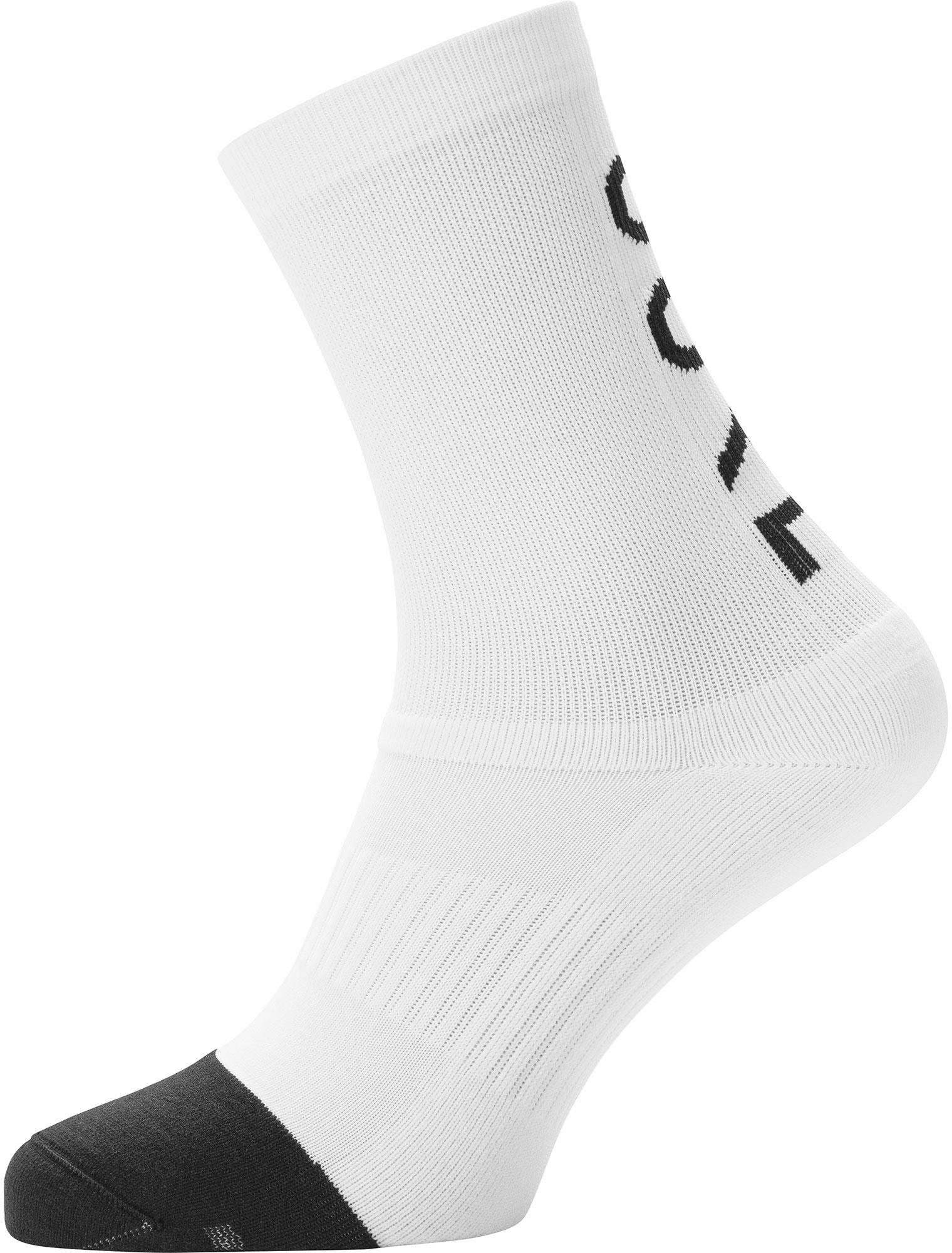 Gorewear M Mid Brand Socks - White/black