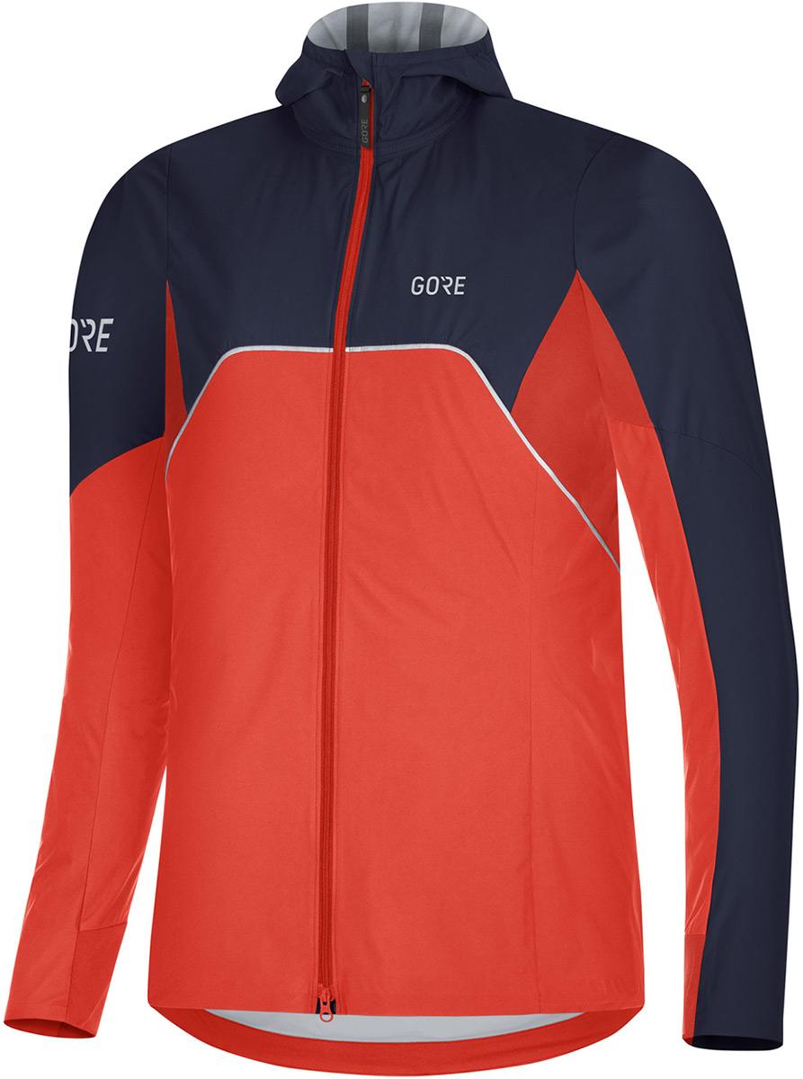 Gorewear Womens R7 Partial Gtx Hooded Jacket - Fireball/orbit