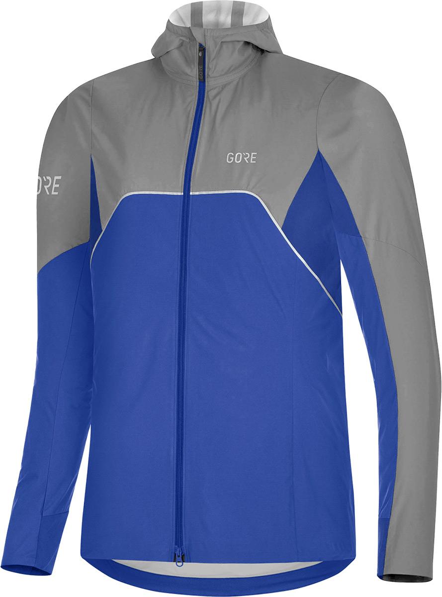 Gorewear Womens R7 Partial Gtx Hooded Jacket - Ultramarine Blue/lab Gray