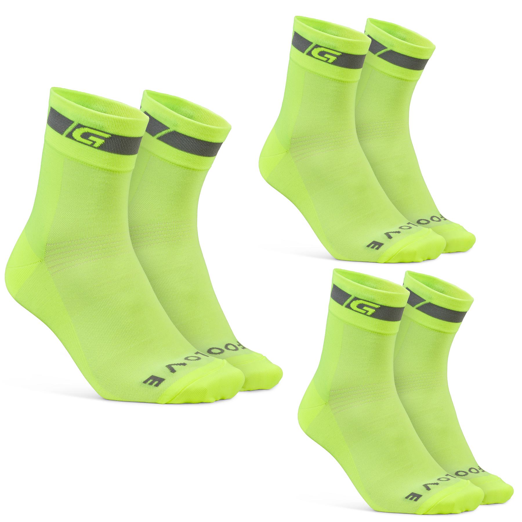 Gripgrab Hi-vis Regular Cut Socks (3-pack) - Hi-viz Yellow