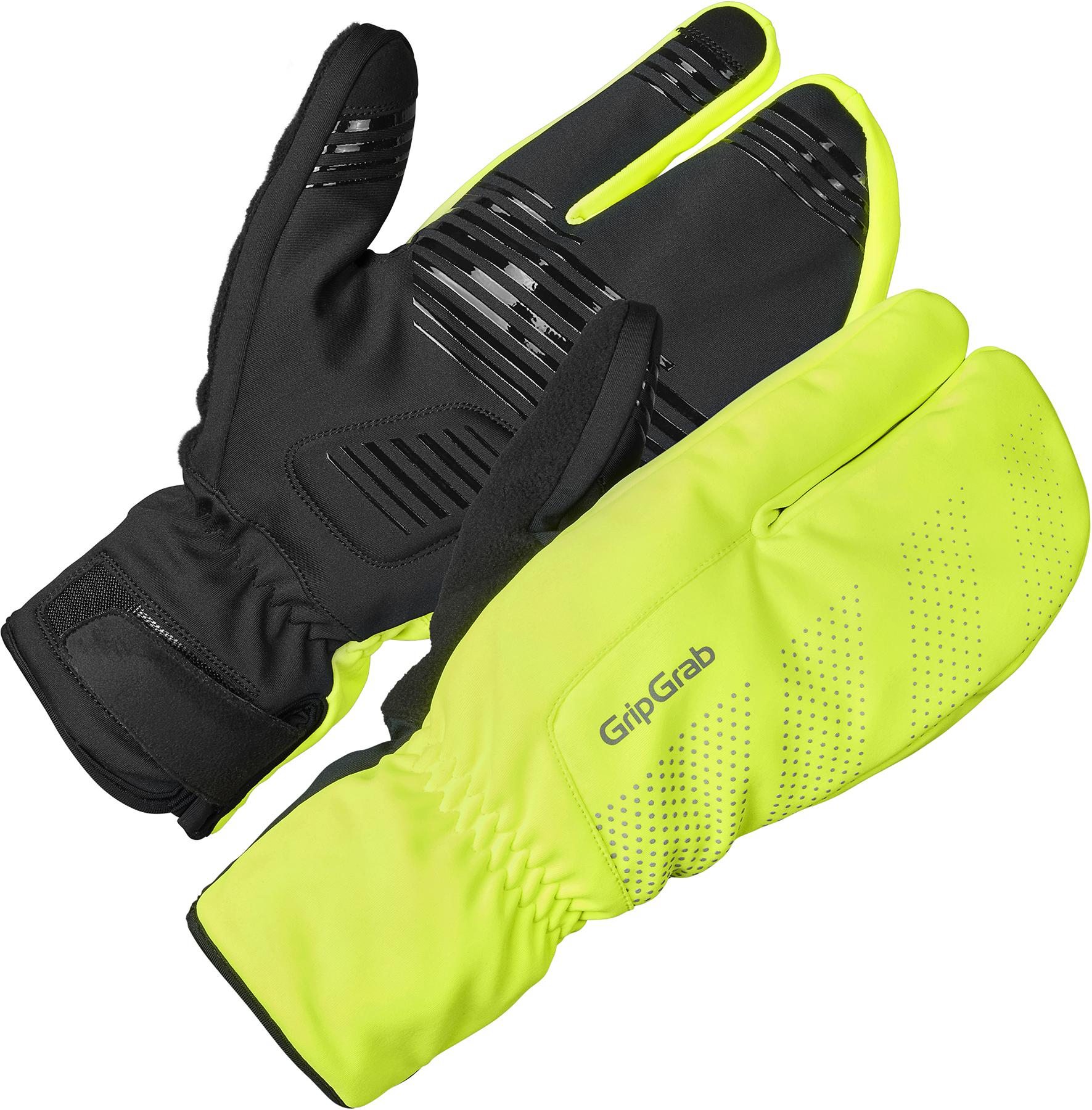 Gripgrab Ride Hi-vis Windproof Deep Winter Lobster Gloves - Hi-viz Yellow