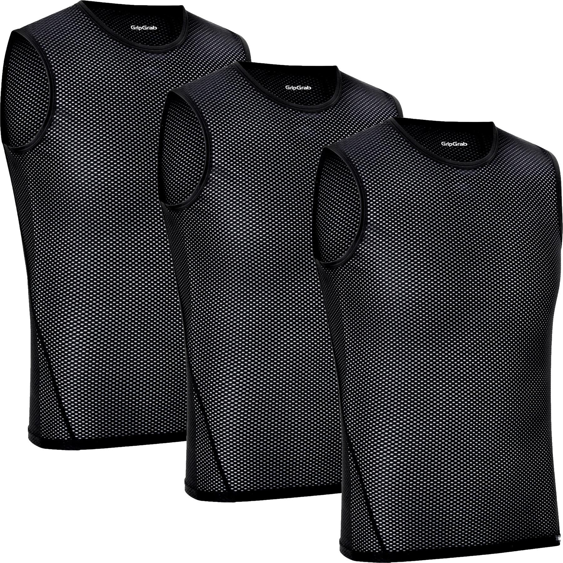 Gripgrab Ultralight Sleeveless Mesh Baselayer 3 Pack - Black