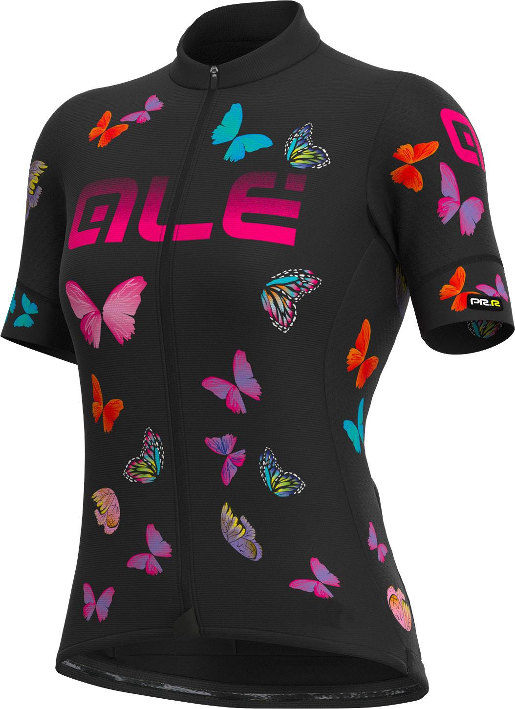 Al Womens Prr Butterfly Cycling Jersey - Black/pink