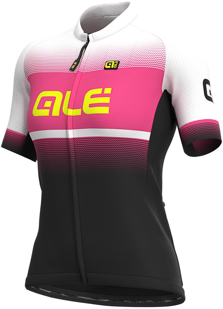 Al Womens Solid Blend Cycling Jersey - Black/fluorescent Pink