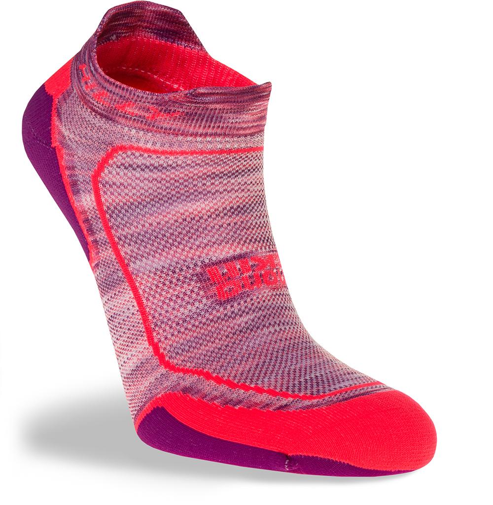 Hilly Womens Active Minimum Cushioning Socklet - Hotcoral/grapejuice