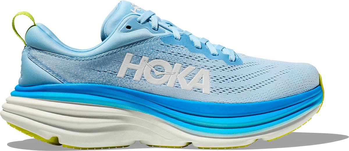 Hoka One One Bondi 8 Wide Running Shoes - Airy Blue / Diva Blue