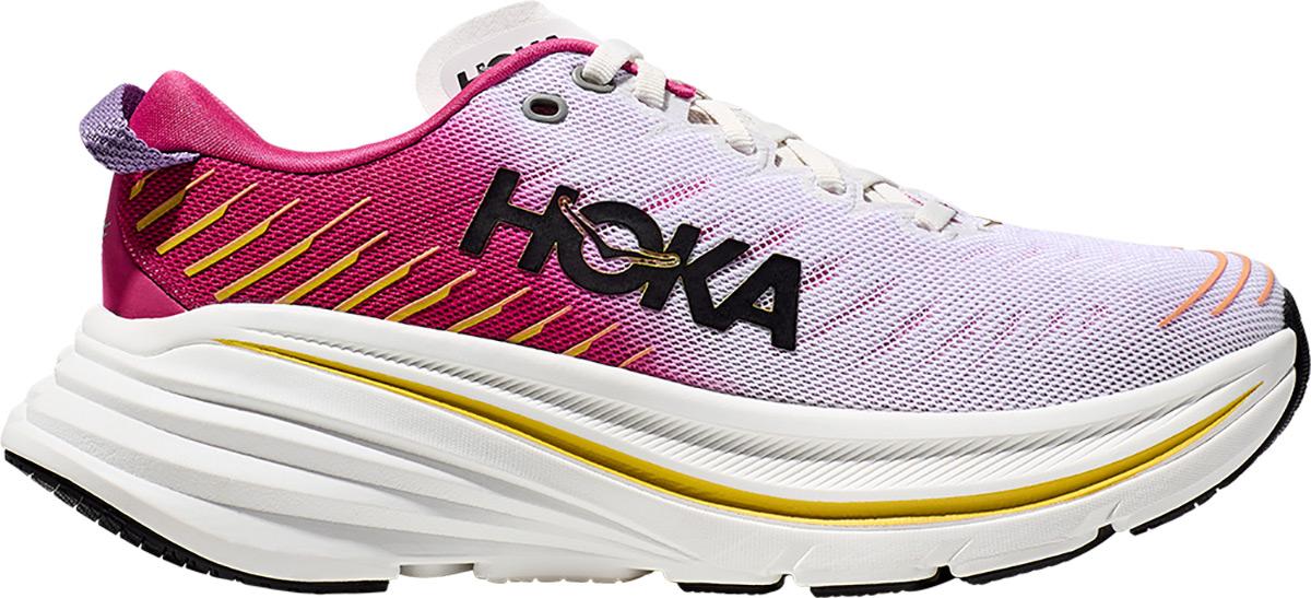 Hoka One One Womens Bondi X Running Shoes - Blanc De Blanc/pink Yarrow
