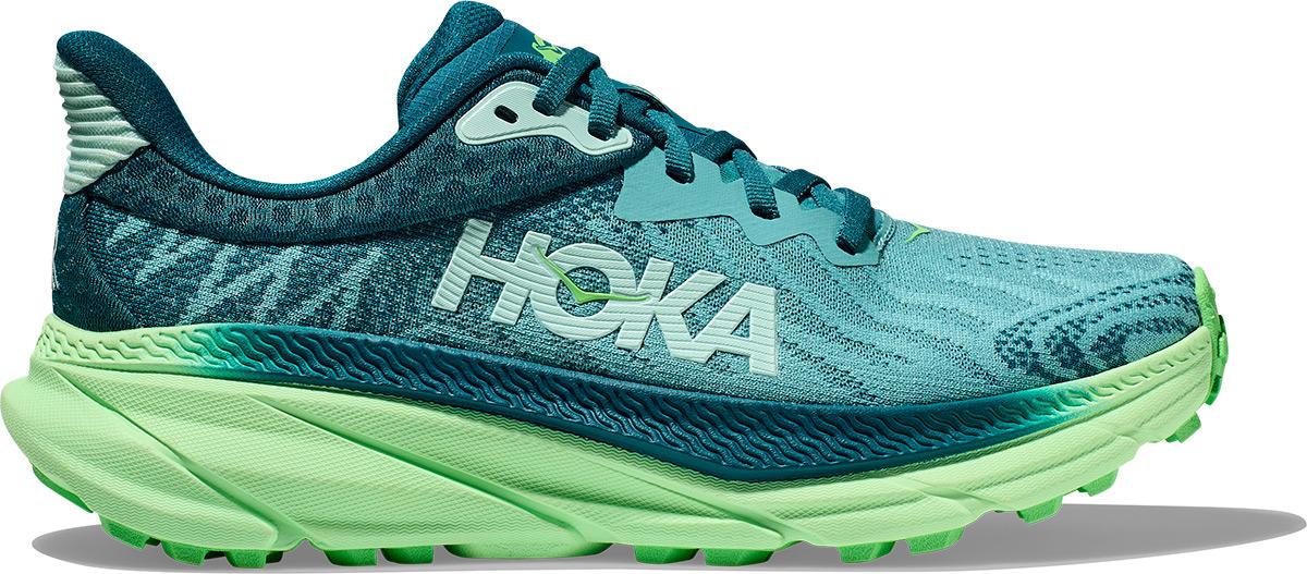 Hoka One One Womens Challenger Atr 7 Trail Shoes - Ocean Mist / Lime Glow
