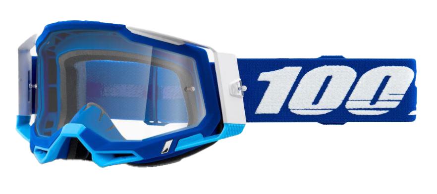100% Racecraft 2 Goggles Clear Lens - Blue