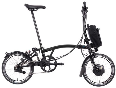 Brompton Electric C Line Explore - Mid Bar -  Gloss Black 2022 - Folding Bike