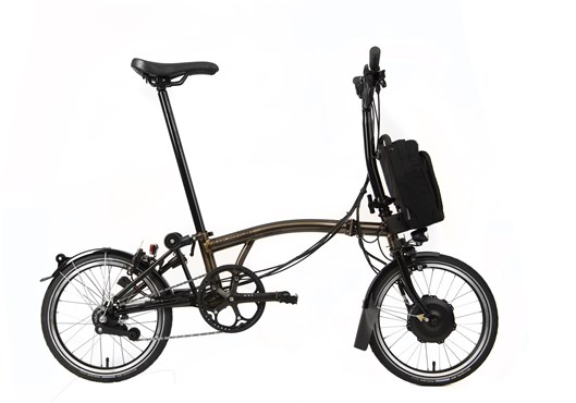 Brompton Electric C Line Explore - Mid Bar - Gloss Black Lacquer 2022 - Electric Folding Bike