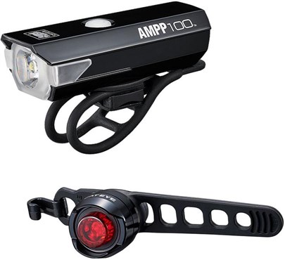 Cateye Ampp 100andOrb Rechargeable Bike  Light Set