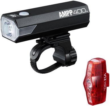 Cateye Ampp 400andViz 150 Bike Light Set