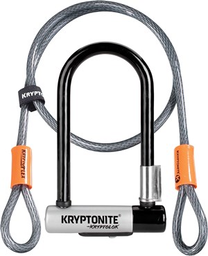 Kryptonite Kryptolok Mini U-lock With 4 Foot Flex Cable And Flexframe Bracket - Sold Secure Gold