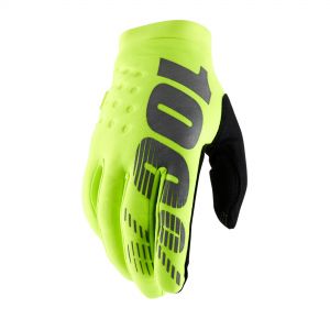 100% Brisker Youth Gloves  Yellow