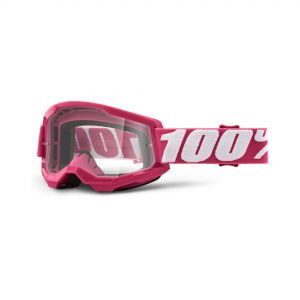 100% Strata 2 Goggles  Clear/pink/white