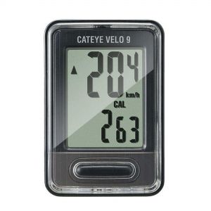 Cateye Velo 9 Wired Cycle Computer - Black  Black