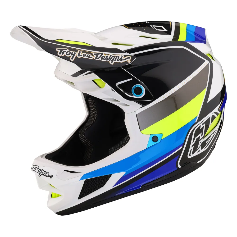 Troy Lee Designs D4 Composite Full Face Mips Mtb Helmet Reverb White/blue