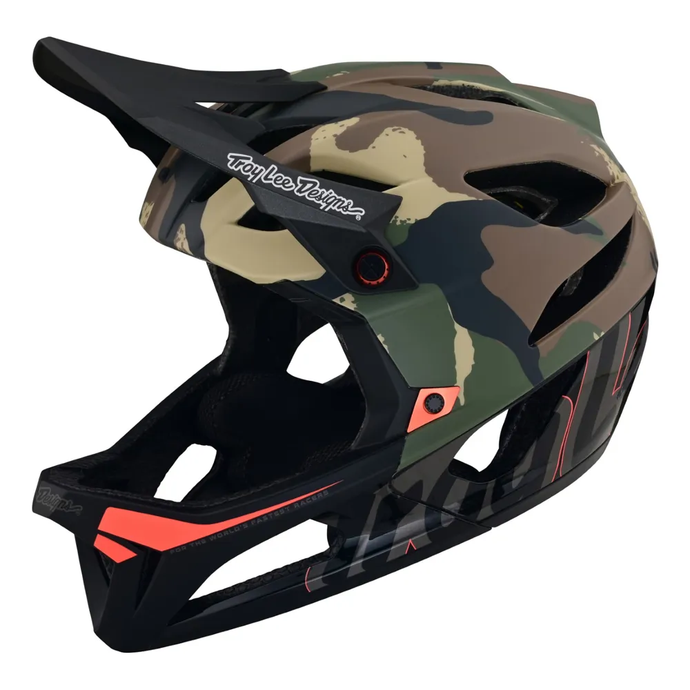 Troy Lee Designs Stage Mips Full Face Helmet Signature Camo Army Green
